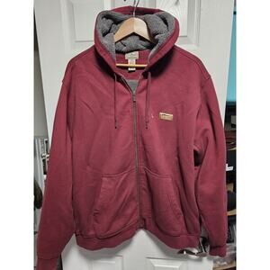 L.L. Bean Sherpa Hoodie X- Large Heavyweight Workwear Maroon